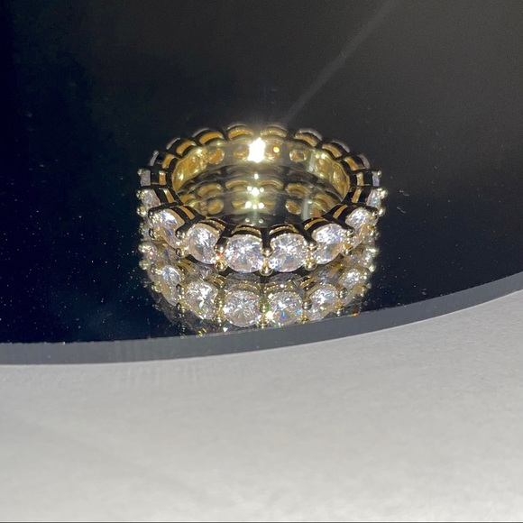 Waterproof Tarnish Proof Gold Diamond Ring - Picture 4 of 8